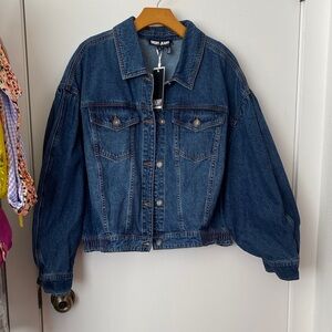 DKNY Blue Denim Jacket with Balloon Sleeves NWT!